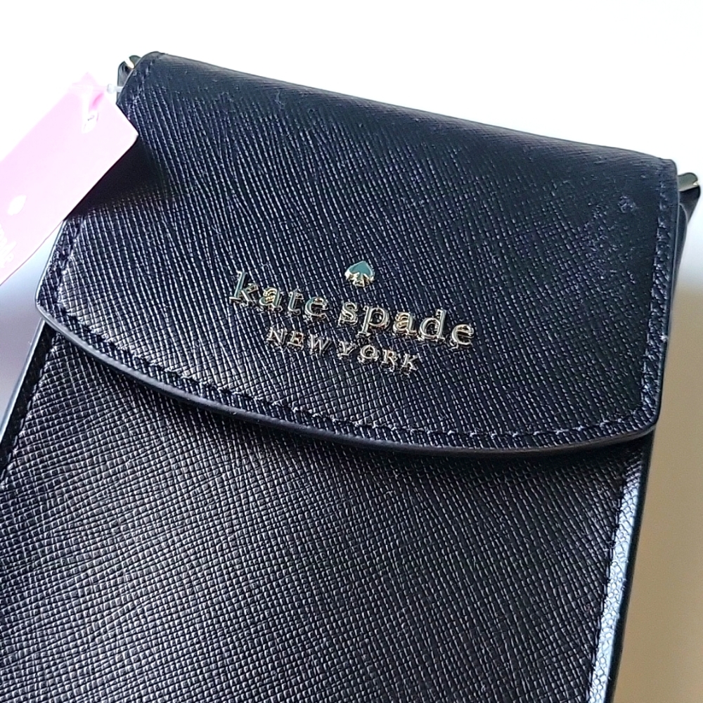 NWT KATE SPADE saffiano leather black crossbody - Picture 4 of 11